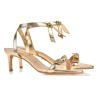 Gold Bow Mid Heel Sandals