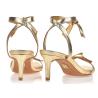 Gold Bow Mid Heel Sandals