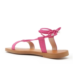Vibrant Pink Leather Sandals