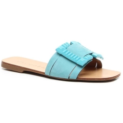 Blue Buckle Flat Sandals