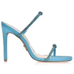 Minimal Blue Glitter Sandals