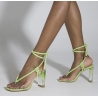 Green Tyra Block Heels