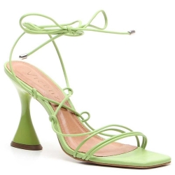 Green Mid Heel Sandals