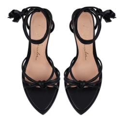 Black Feather Sandals