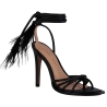 Black Feather Sandals