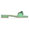 Glitter Knot Green Flat Sandals