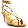 Vikki Gold Mid Heel Sandals