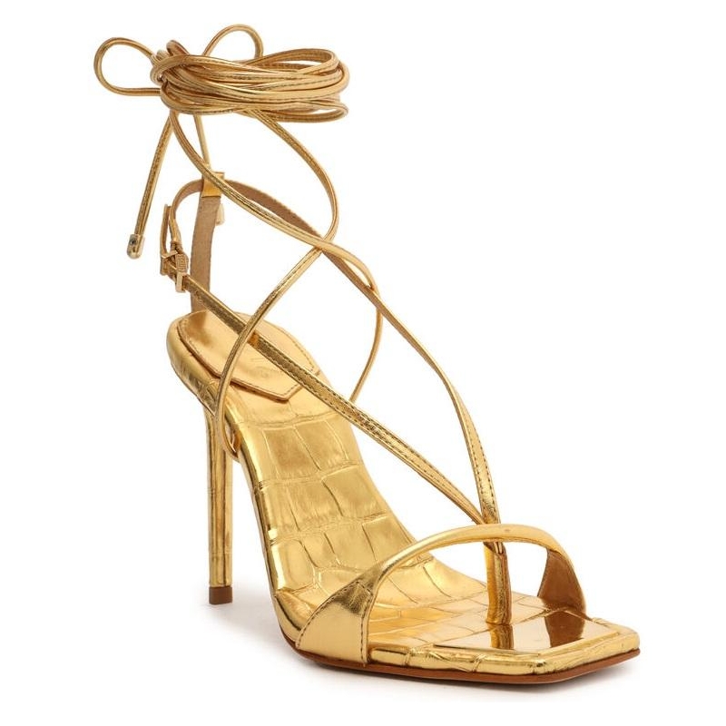 Vikki Gold High Heel Sandals
